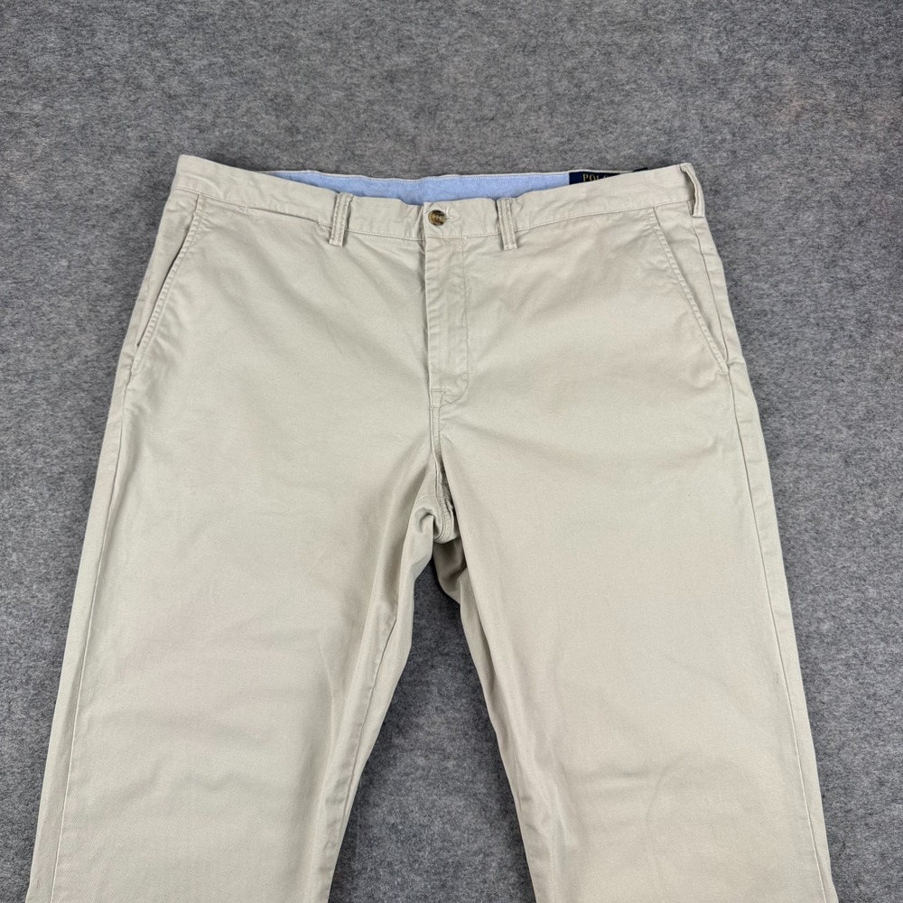 Polo Ralph Lauren Stretch Straight Fit Chino Pants Beige Mens 38x30 - Picture 2 of 12